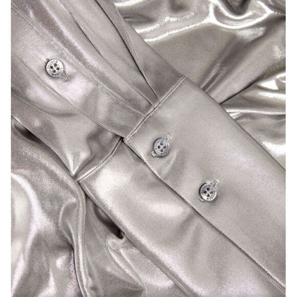 GAUGE81 Naha Metallic  Mini Dress in Metallic Silver NWT Size Large - Picture 5 of 12